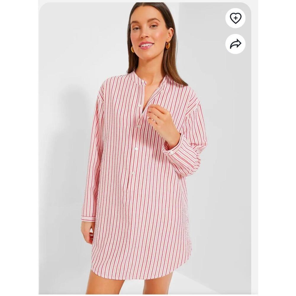 Tuckernuck TNUCK BEACH Strawberry Stripe Seersucker Bodie Coverup NWT Medium M